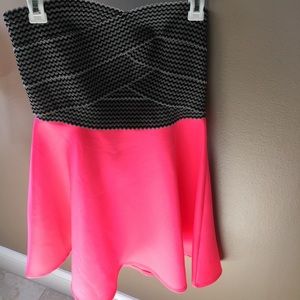 A strapless flowy dress